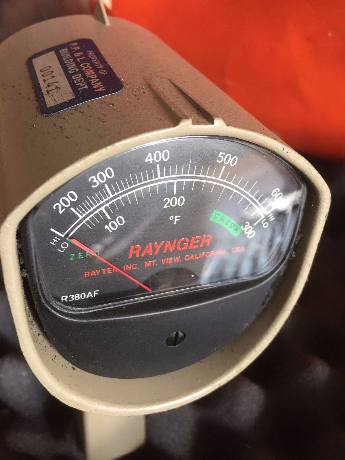 Raytek Raynger 22041,R380af Infrared Thermometer P.P. & L.00141 Label 22041,Ad