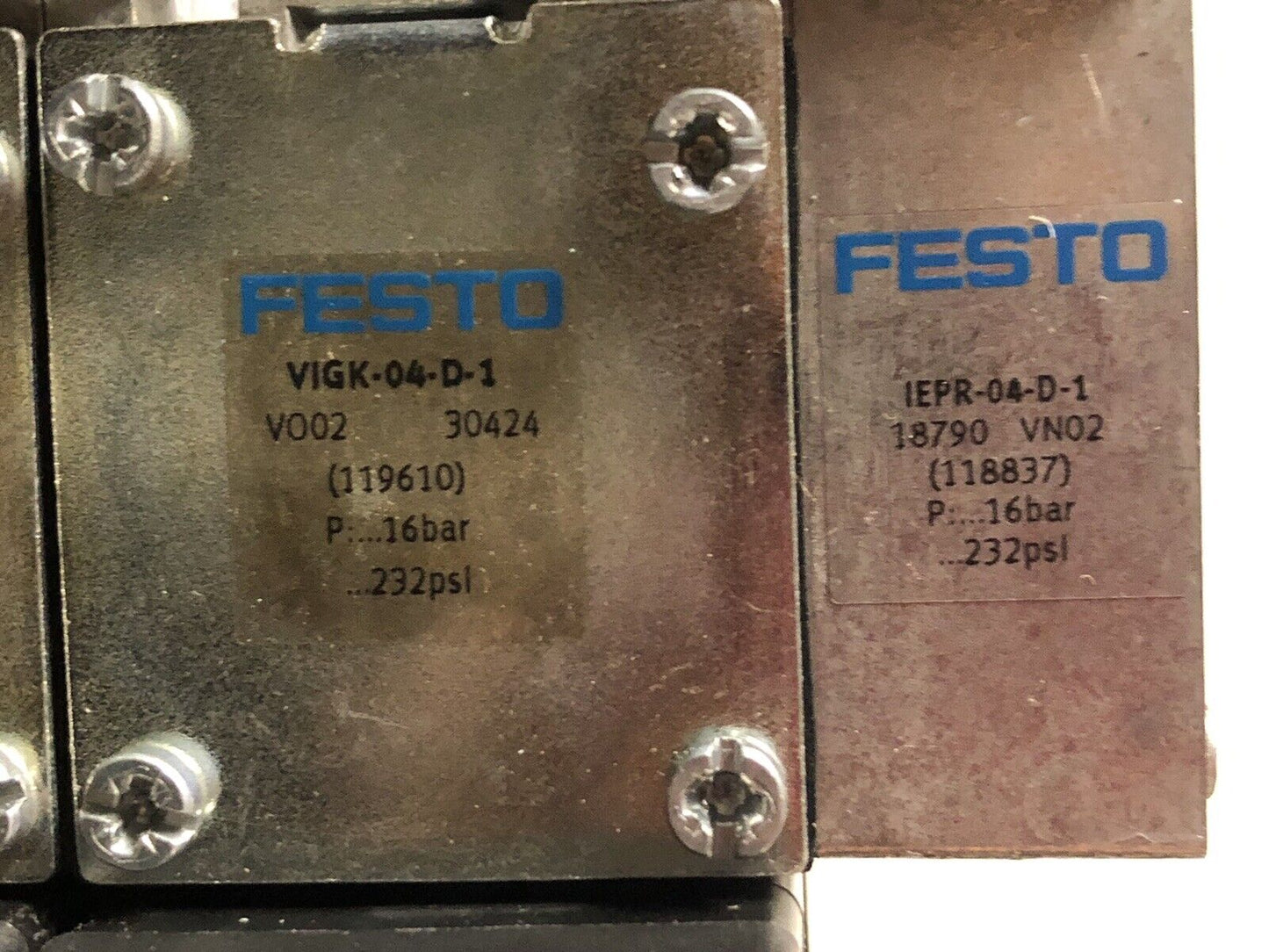 Festo Vimp-04-D-1,Iepr-04-D-1 Vigk-04D1,Muhx2-Zp-D-1-24G,Neve-1/4-1-Iso Valve,Ev