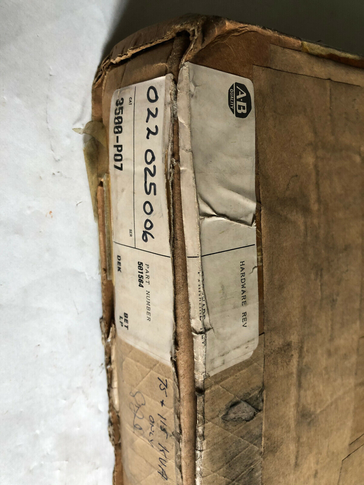 Allen Bradley 3500-P07,3500-Po7,Saft 172 Pow,58094498 Db 900917 Power-Supply,Cg
