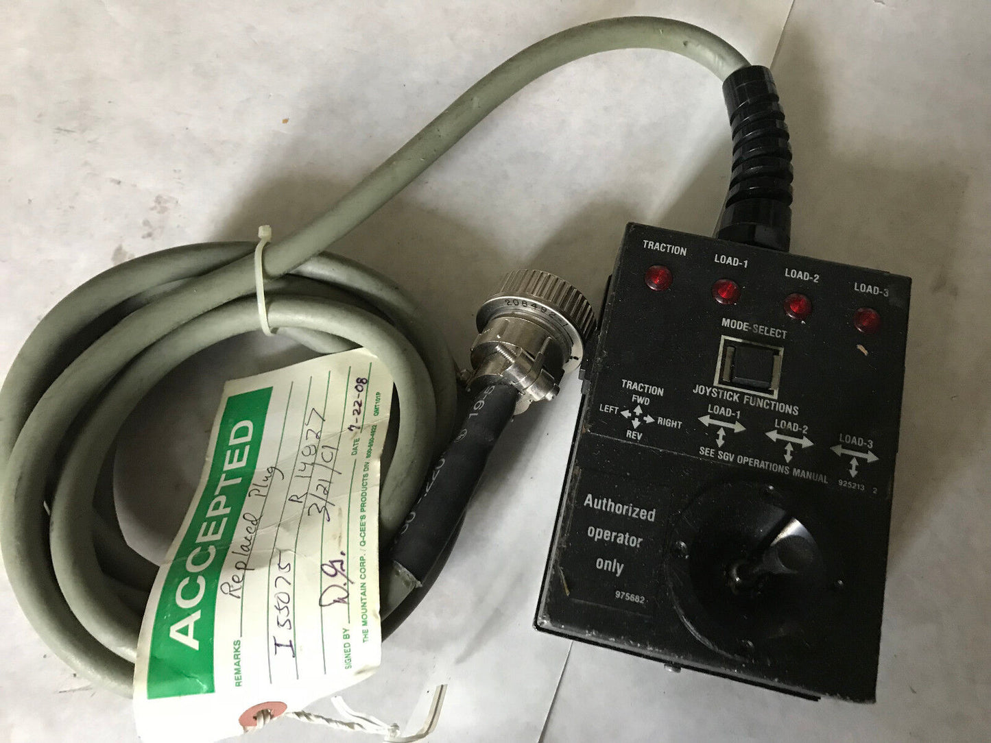 Sgv 975682,R14827 Joystick Robot Controller 750-220 ,Eq