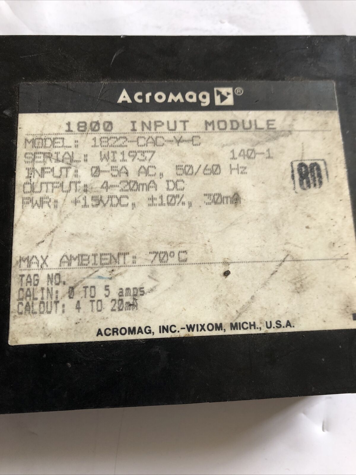 Acromag 1822-Cac-Y-C Unput Module, Acromag 1822-Cac-Y,1800 Input Module,Ab