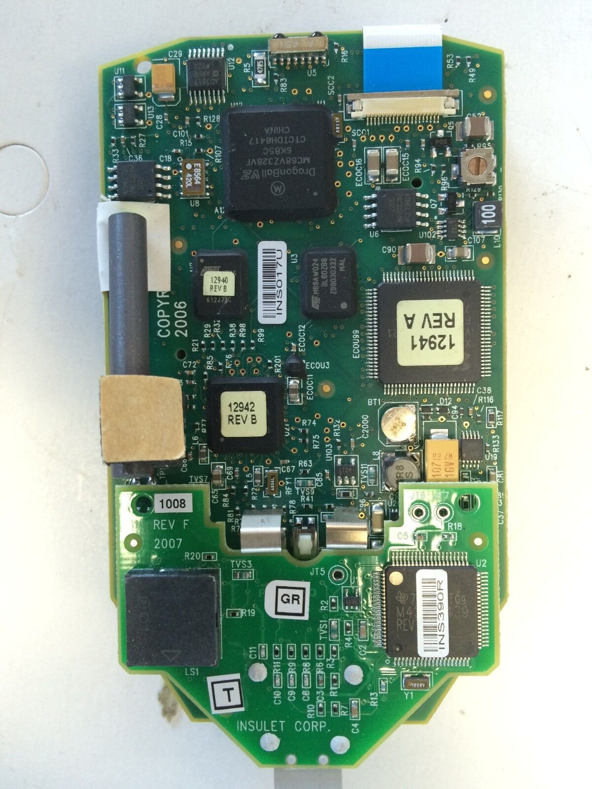 Insulet 11347 Miniature Panel Display,Keypad Pcb 1008 Rev F,Copyr 2006,Bt