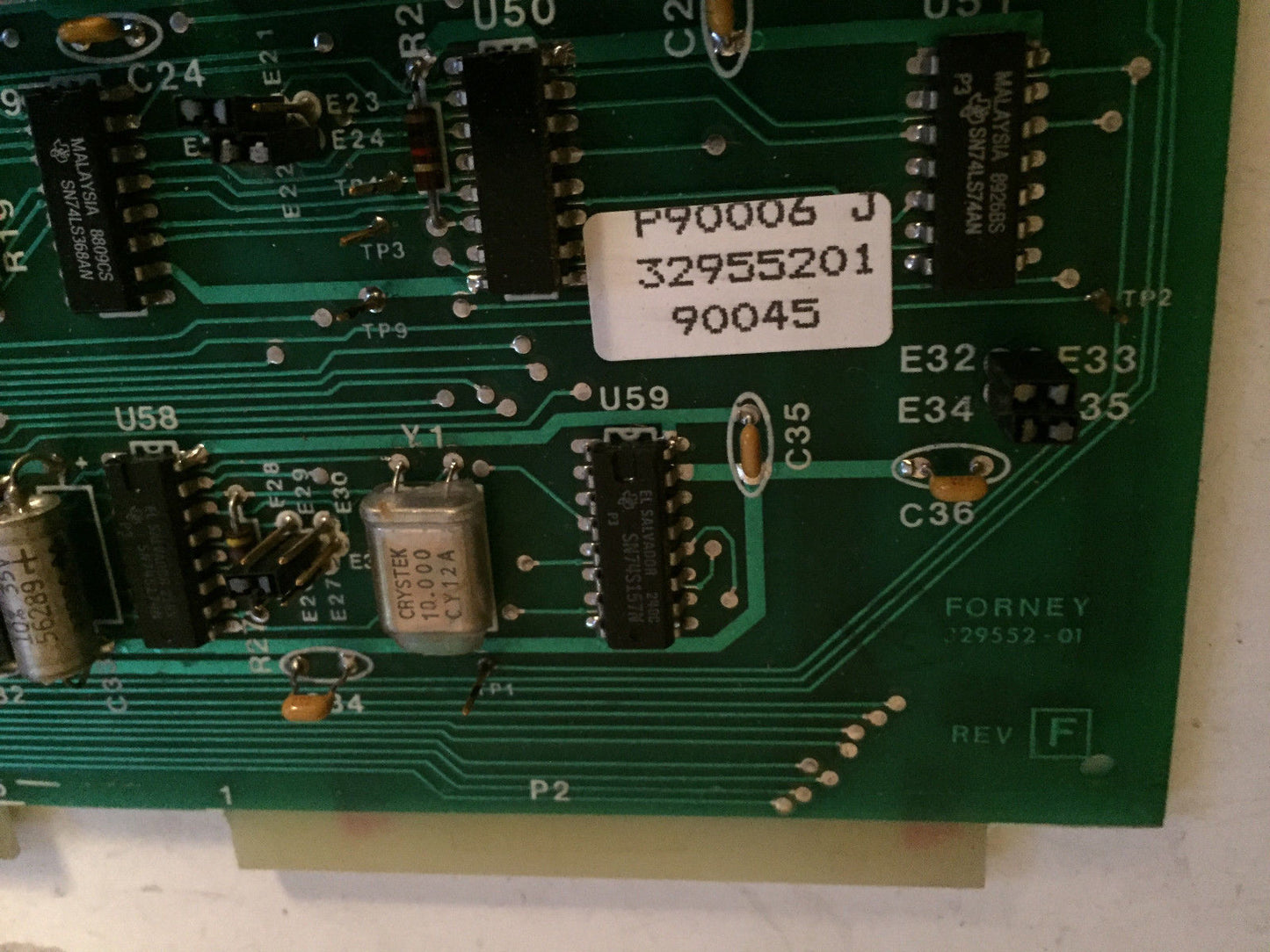 Forney 329552-01 Rev.F,Ecs-A119-01,D-329551-01,32955201 Pcb Board,Eb,Cw,Cr