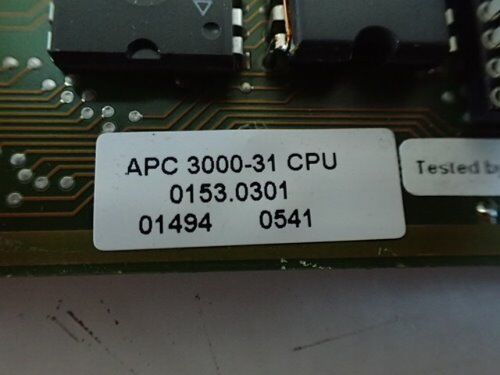 Sca Apc 3000-31 Cpu Board,0153.0301,Apc 3000-31,Ek