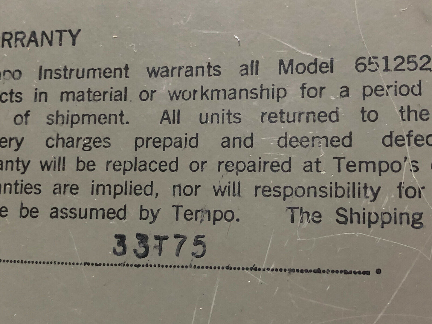 Tempo 651252C Station Motor Control Instrument Time Delay Relay,Cl