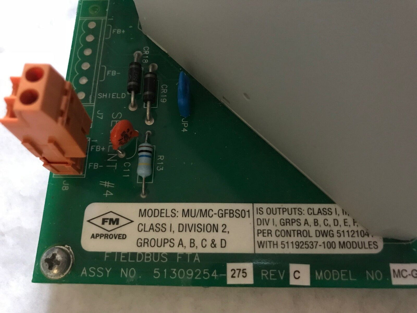 Honeywell 51309254-275 Model Mc-Gfbs01,F-C-1500-0003,Mtl 4053,Cr