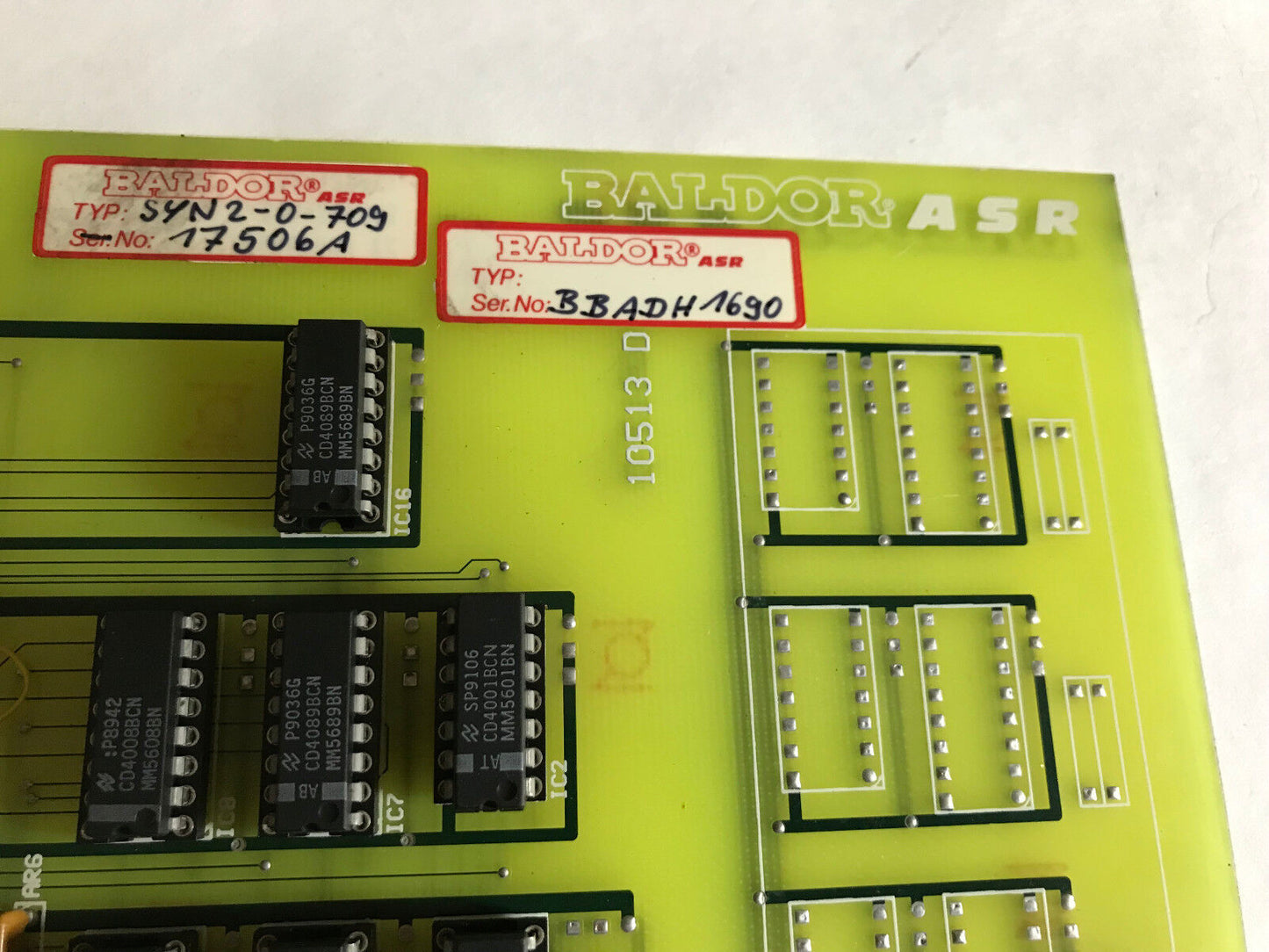 Baldor 10513D,Asr Plc Pcb Board 10513 D Typ Syn-2-0-709, Typ Syn 2-0-710,St