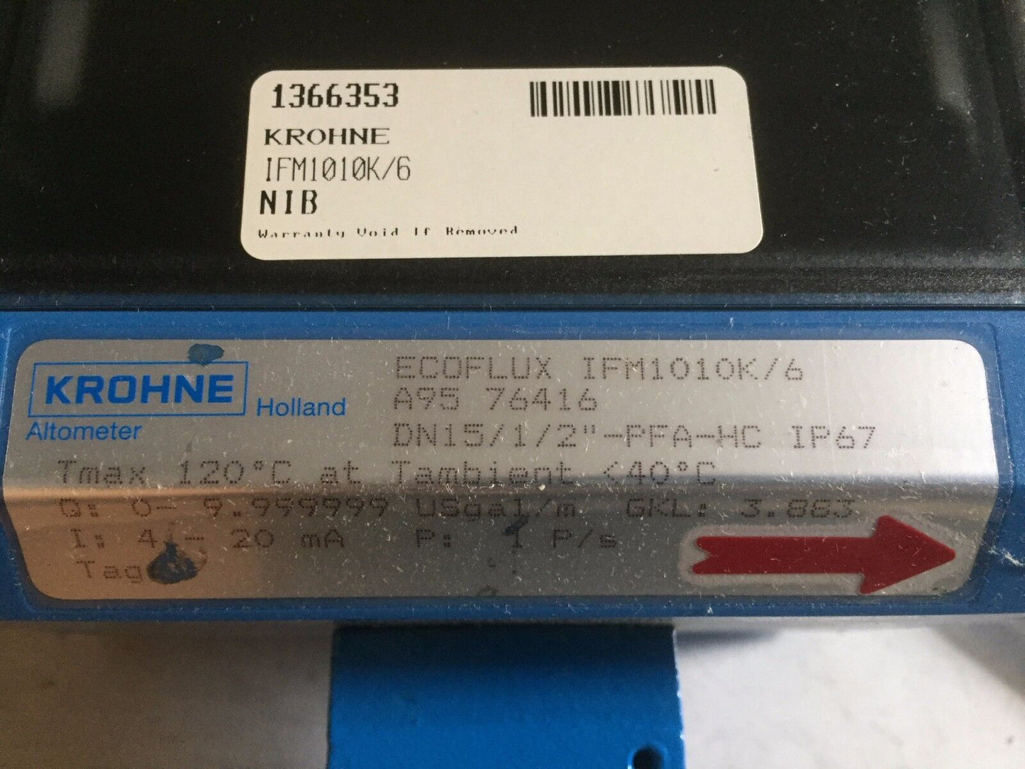 New Krohne Ifm1010k/6 Flowmeter Ecoflux Ifm1010k/6 A95 76416,Ifc 010 D,Ae