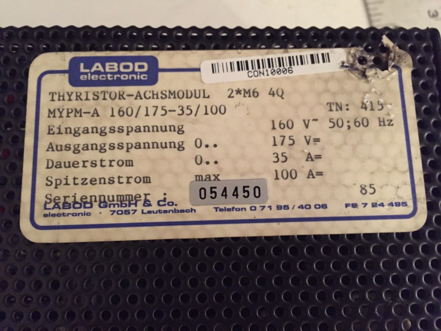 Labod Mypm-A 160/175-35/100,Achsmodul 2*M6 4Q Drive Thyristor-Achsmodul 84020,Ch