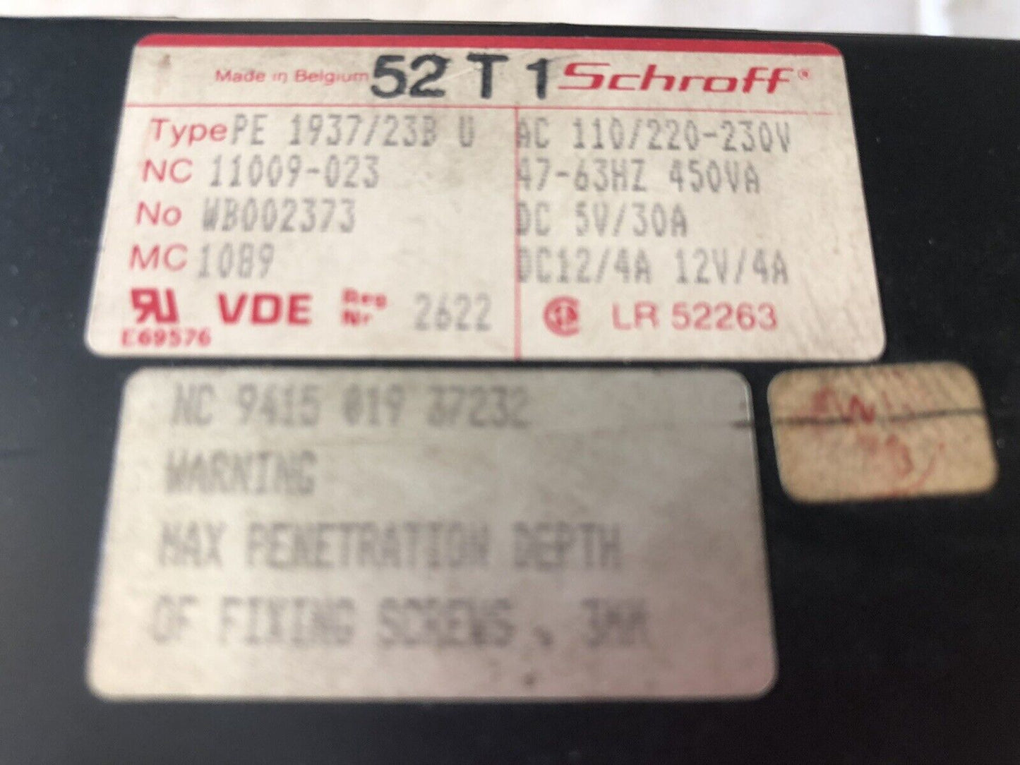 Abb 3043099X1,Pe 1937/23B U,11009-023,Nc 9415 019 37232 Power Supply,3043099,Ex