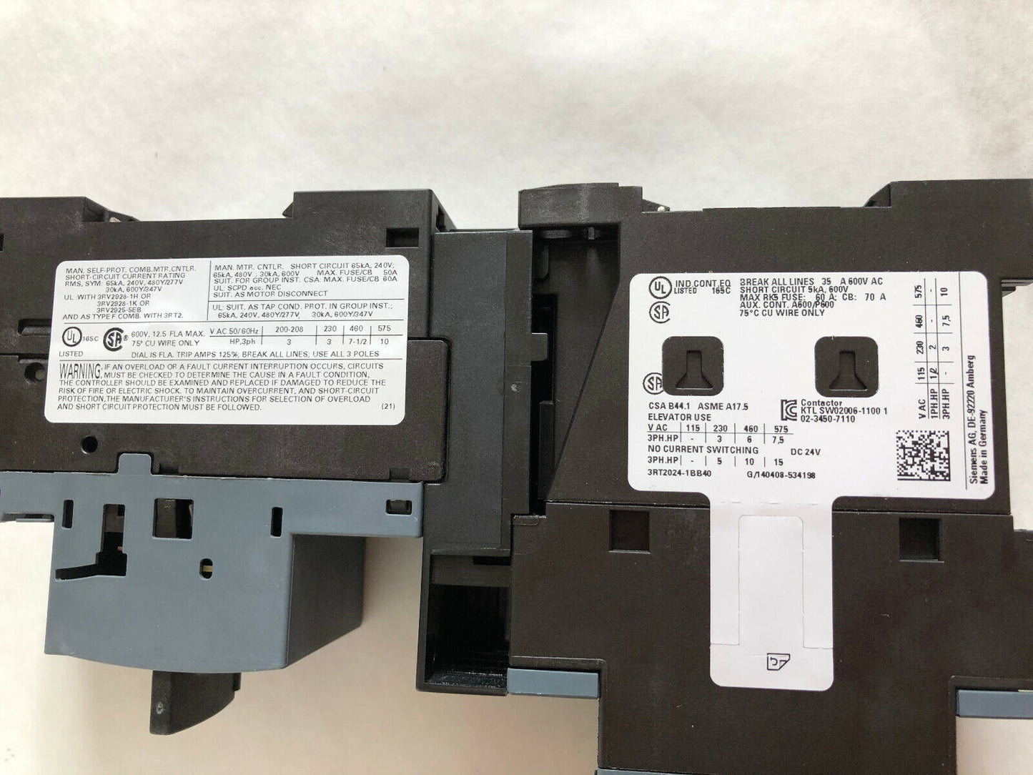 New Siemens 3Ra21201ka240bb4 Combination Starter,3Rv2011-1Ka10,Ss