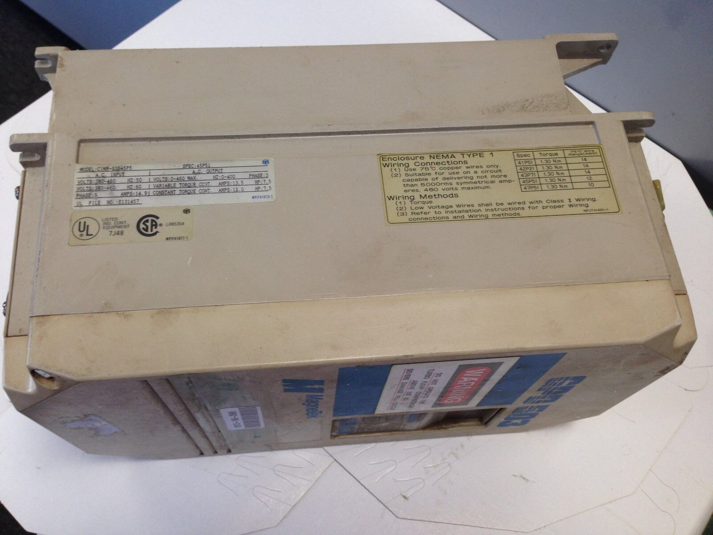 Magnetek Cimr-G3s45p5 Ac Drive Gpd 503 3Phase 7.5Hp 14.9 Amps,Dd