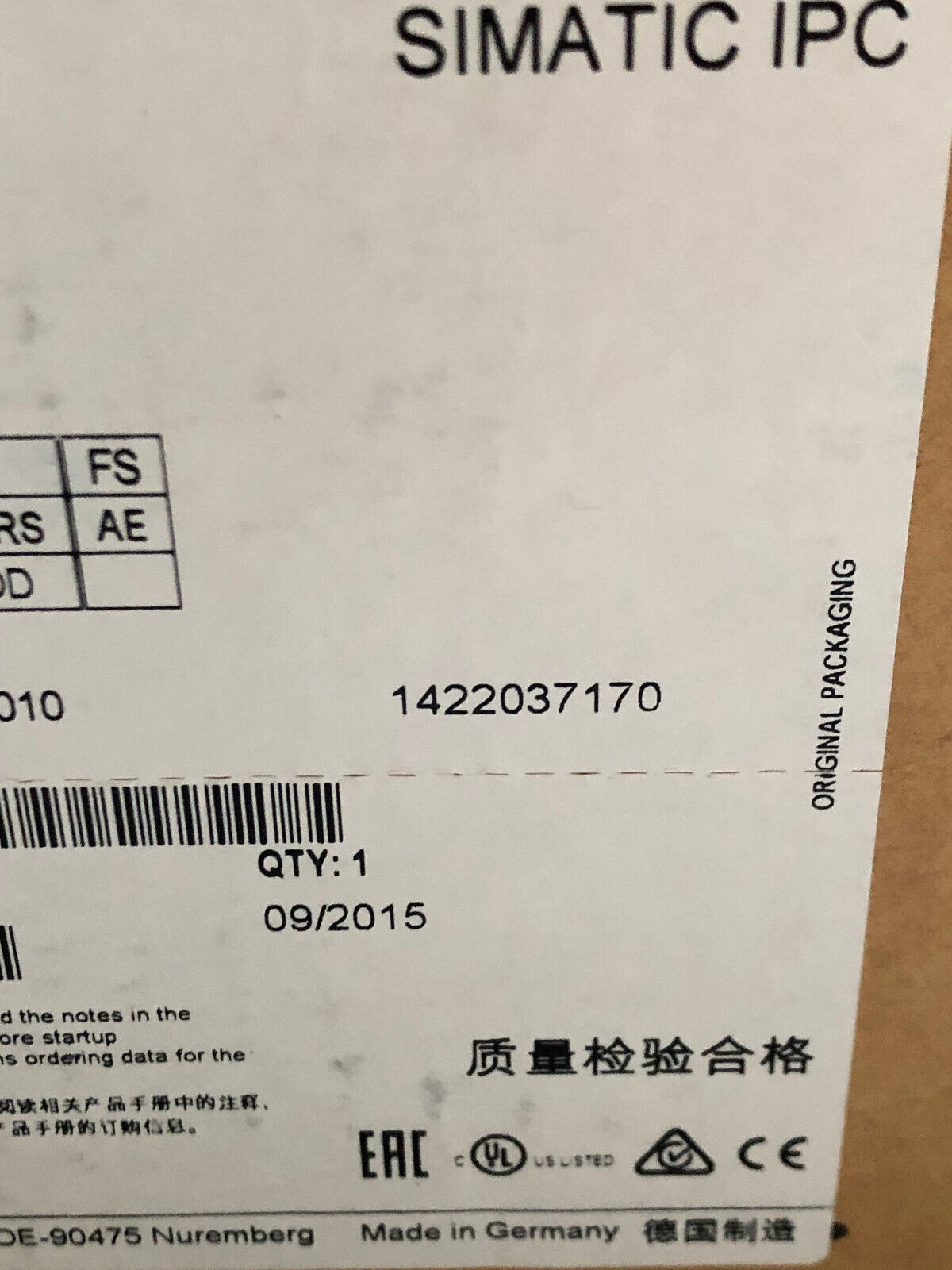 New Siemens 1P6ag41141kp110bx3 Simatic Rack Pc,Ipc847c Rack Mount Industrial,Ak