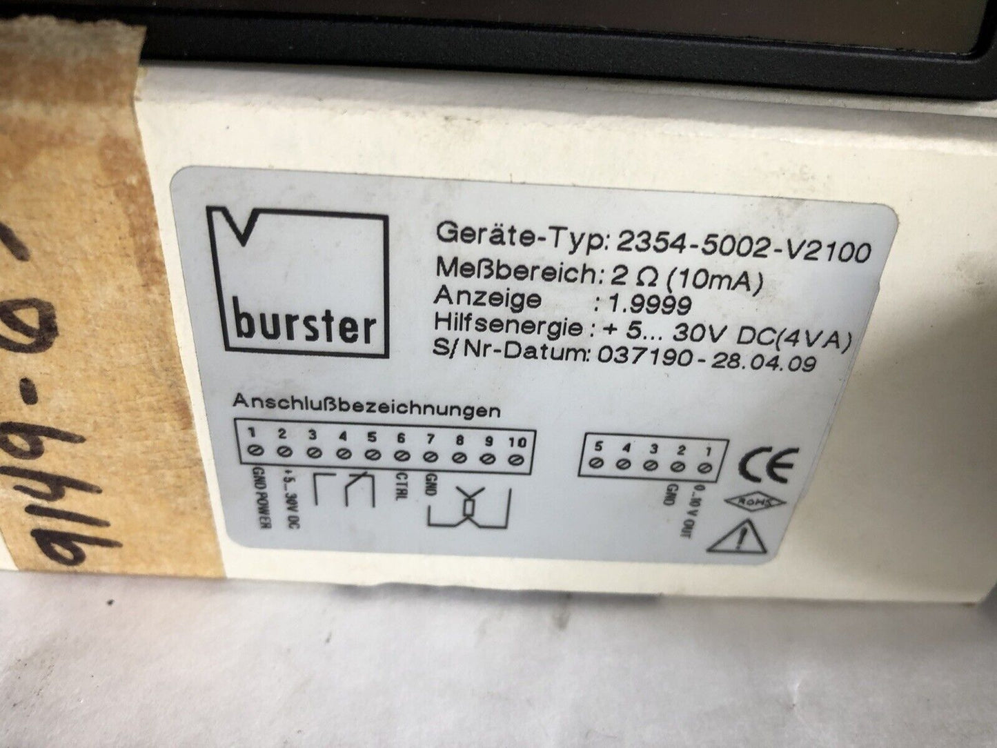 New Burster 2354-5002-V2100 Digital Panel Meter,Tc