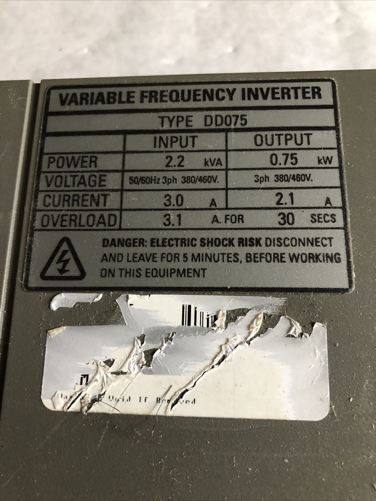 Control Techniques Do075,Pp1-11 Emerson Dd150 Drive Ac 460V,2.2 Kva Interver ,Bk