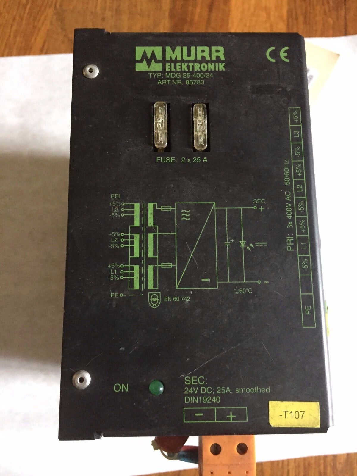Murr Elektronik Mdg 25-400/24,Murr Elektronik 85783 Power Supply,Bl