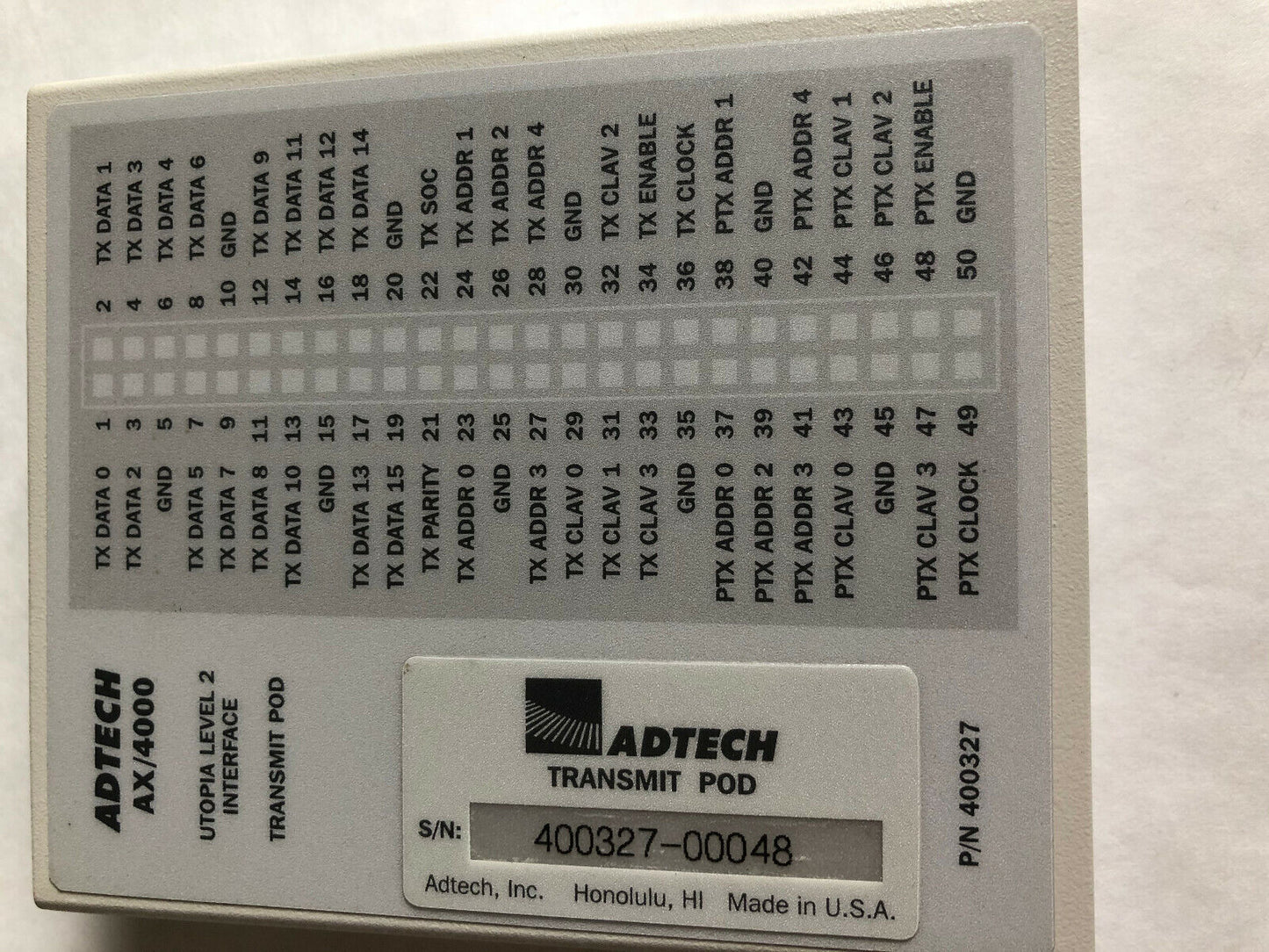 Adtech 400328 Ax/4000 Utopia Level 2 Interface Receive Pod,Cl,Ae