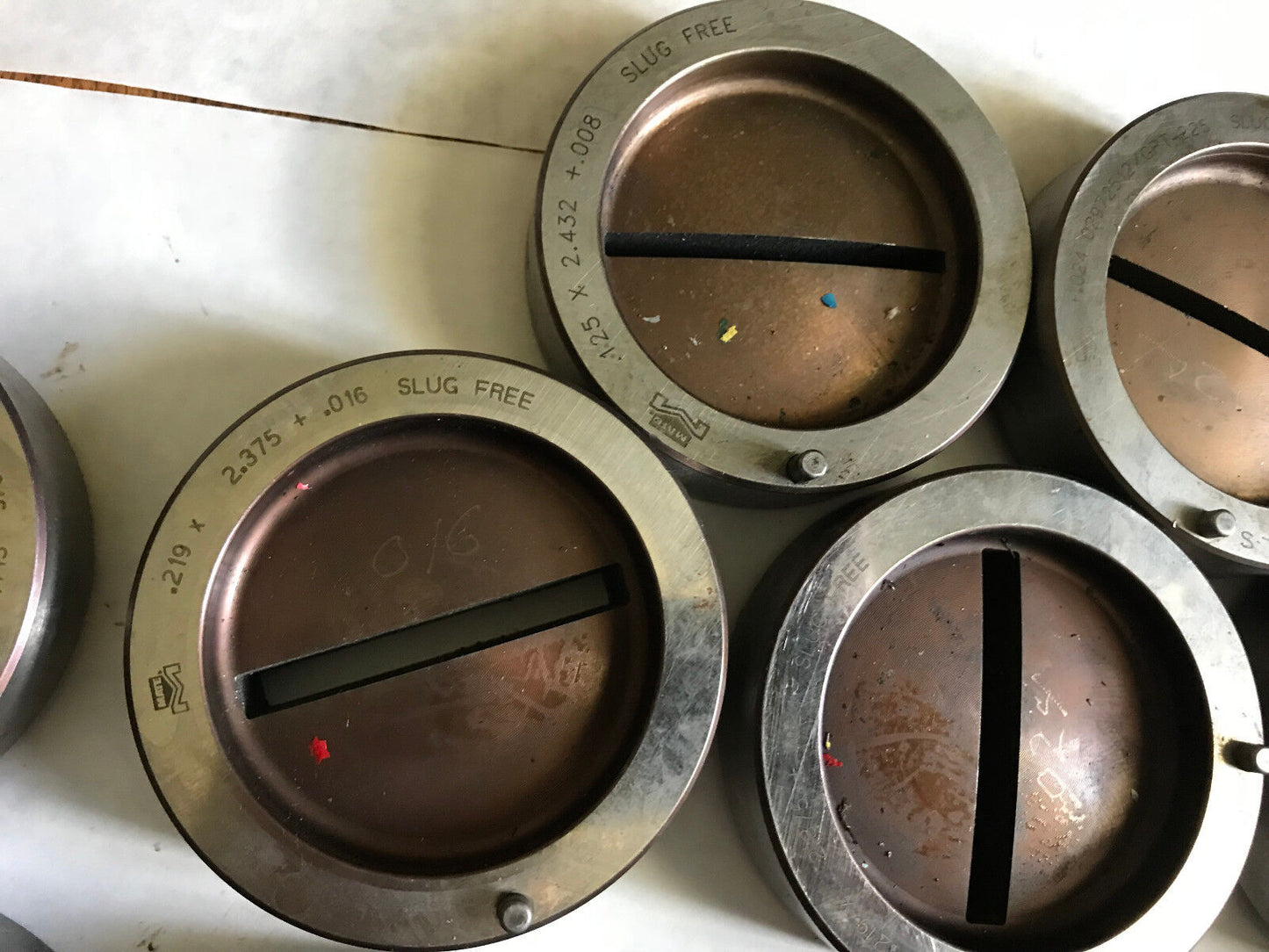 Lot 19 Mate .219X2.375 Rectangular Turret Punch Slug Free Dies,3-1/2" O.D.,Ab