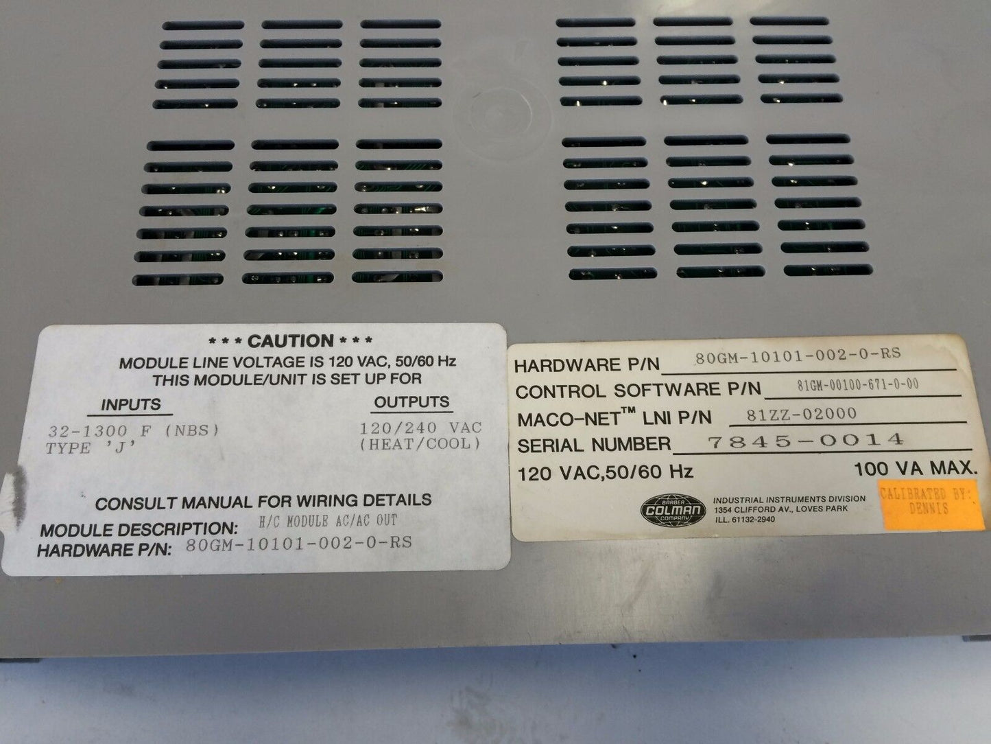 Davis-Standard 8801,80Gm-10101-002-0-Rs,81Zz-02000,Barber Colman Temperature,Bq