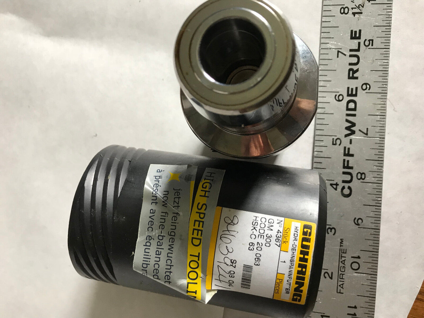 New Guhring 4367 20.063 Gm 300,Hydraulic Chuck,20Mm Capacity,Guhring Hsk-C 63,Tl