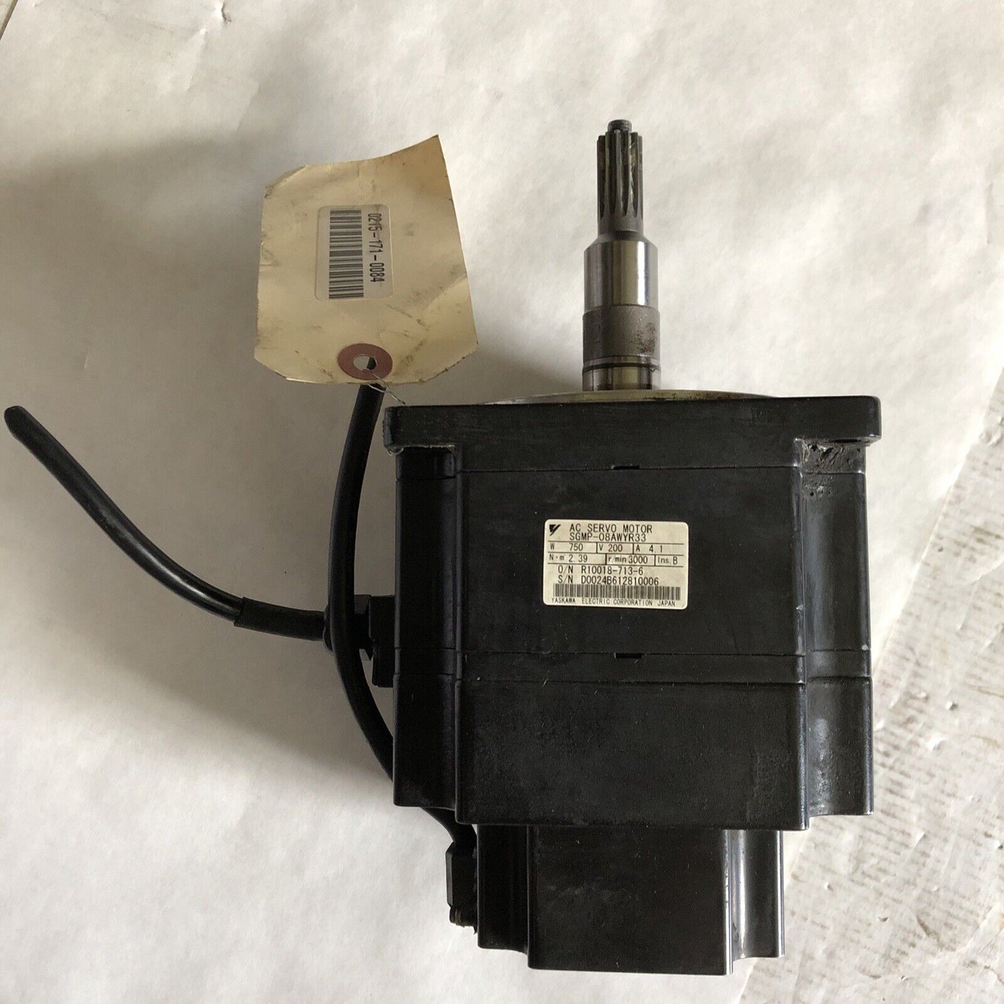 Yaskawa Sgmp-08Awyr33 Ac Servo Motor 3000Rpm, 200V, 750W,Dj