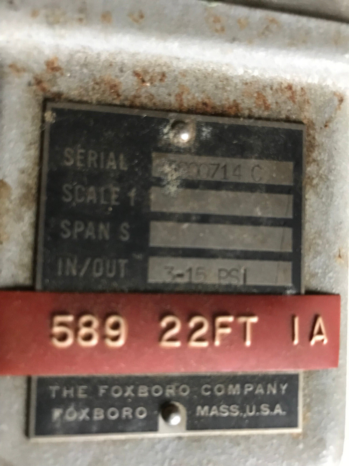 Foxboro 557 Square Root Extractor Input 3-15 Psi,585-21Ft-1A,Sb