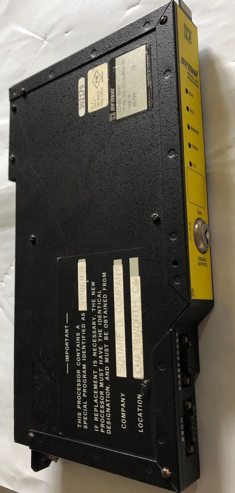 Squre-D 8997 Eq-5110-Mcp-21 Processor Sy/Max 300,8997Eq5110mcp21,Bb