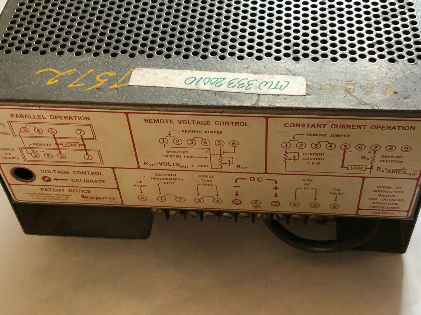 Kepco Abc 200 M Dc Power Supply,Kepco Abc 200 N,Sv