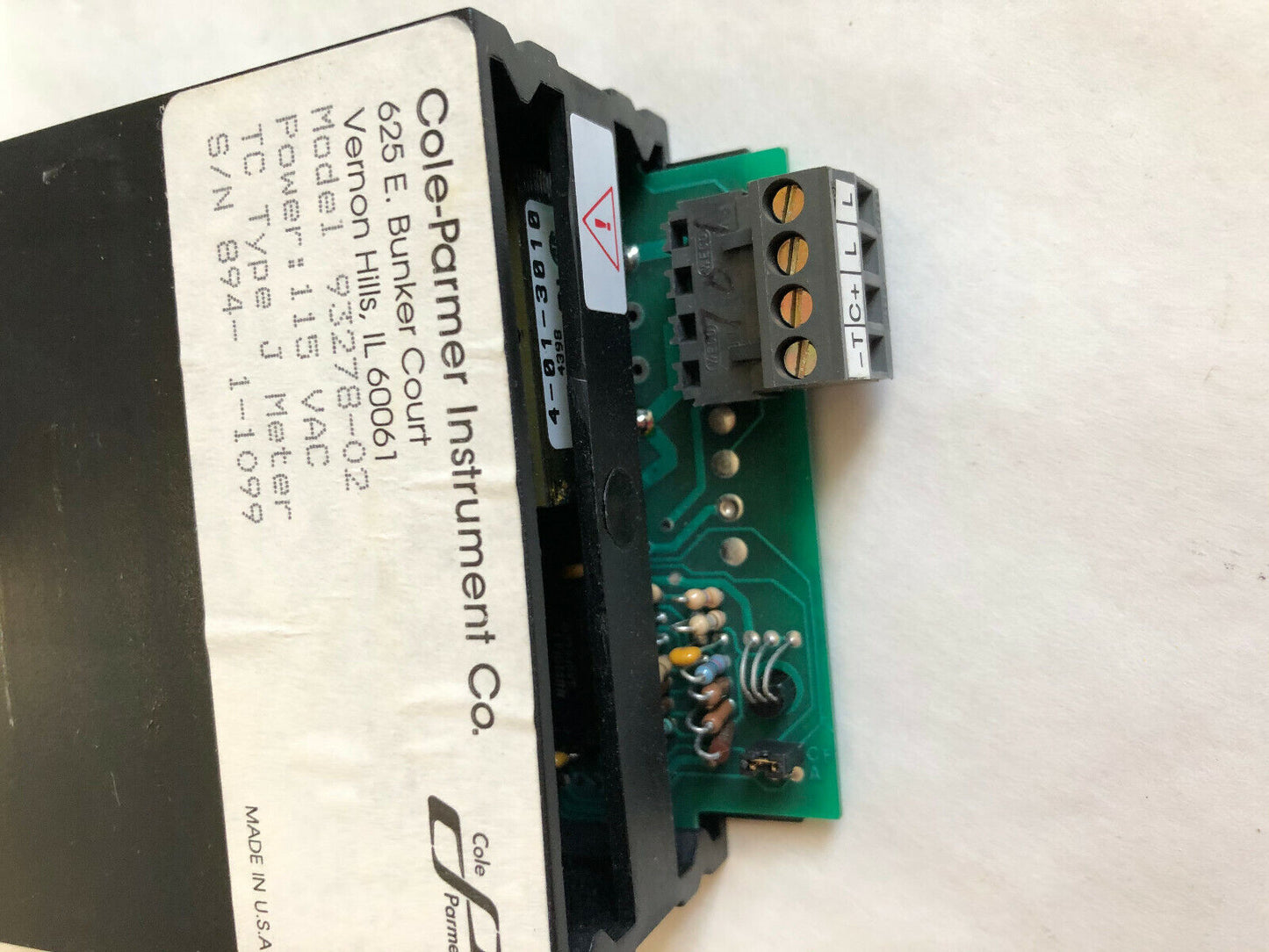 New Cole-Parmer 93278-02 Panel Meter -34/540F 115V Type J Ew-93278-02,Tl