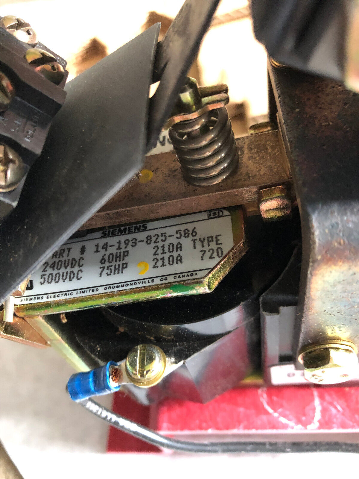 New Siemens 14-193-825-586,14429-335001,3Mn6 0310,250 Amp/500 Vdc Contactor,An