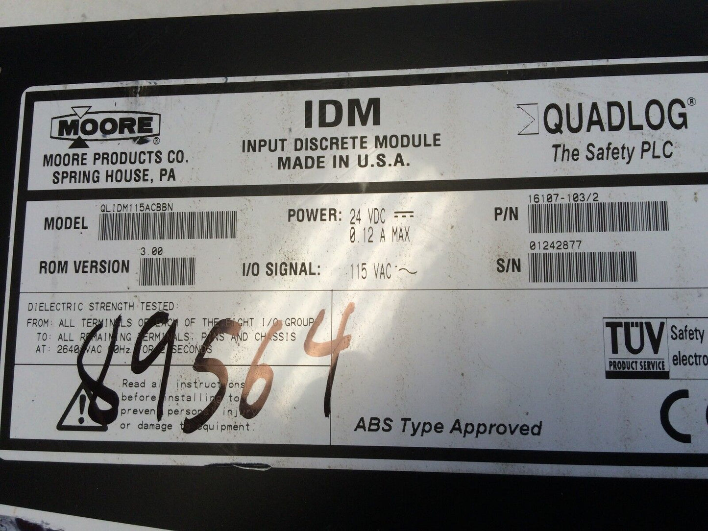 Siemens Moore Ql1dm115acbbn,Idm 115 Discrete 24Vdc .Apacs+ Qlidm115acbbn,Cg