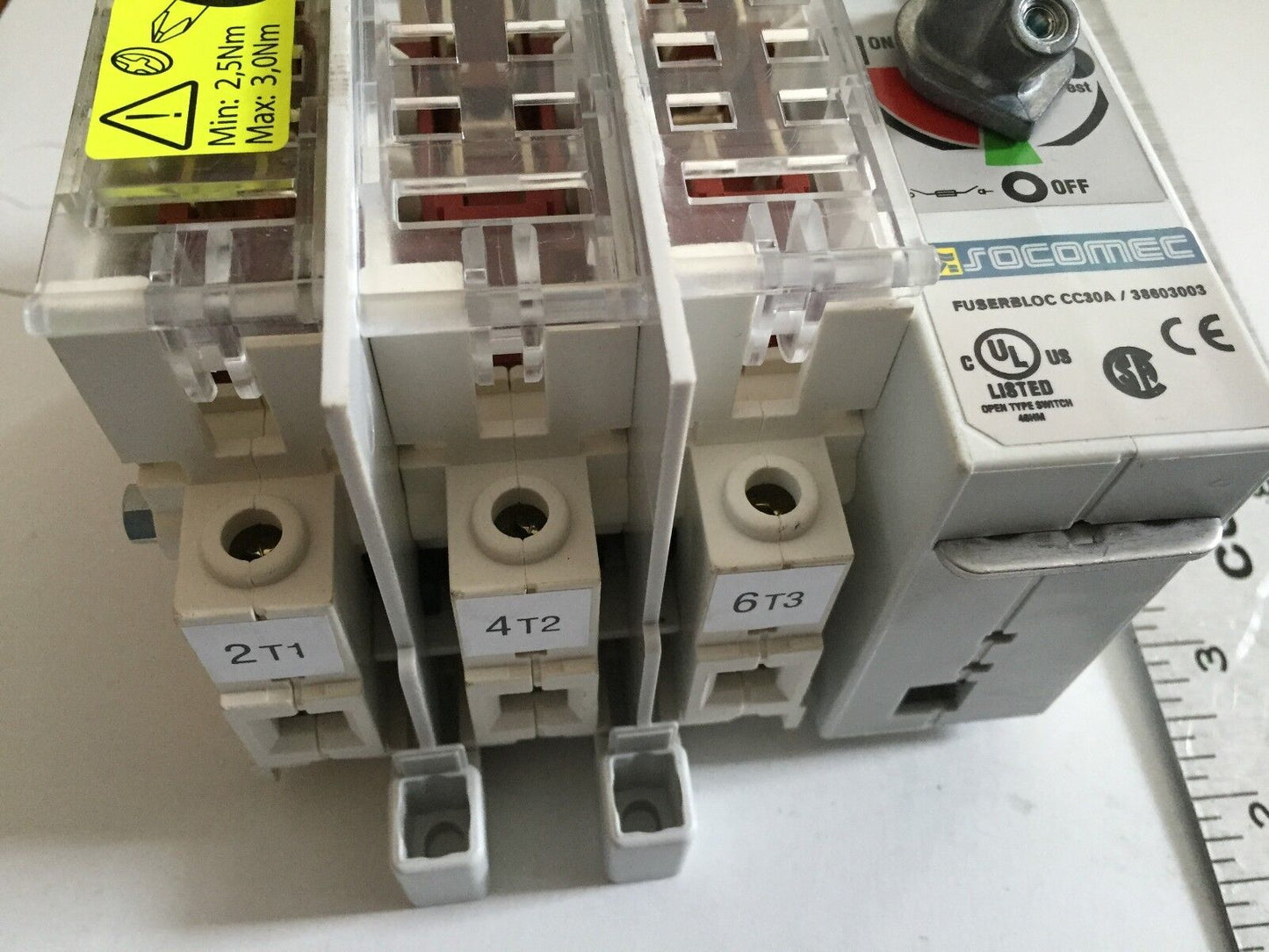 New Socomec Fuserbloc Cc30a / 38603003 Switch 30 Amp, 600V,Cc30a/38603003,Am