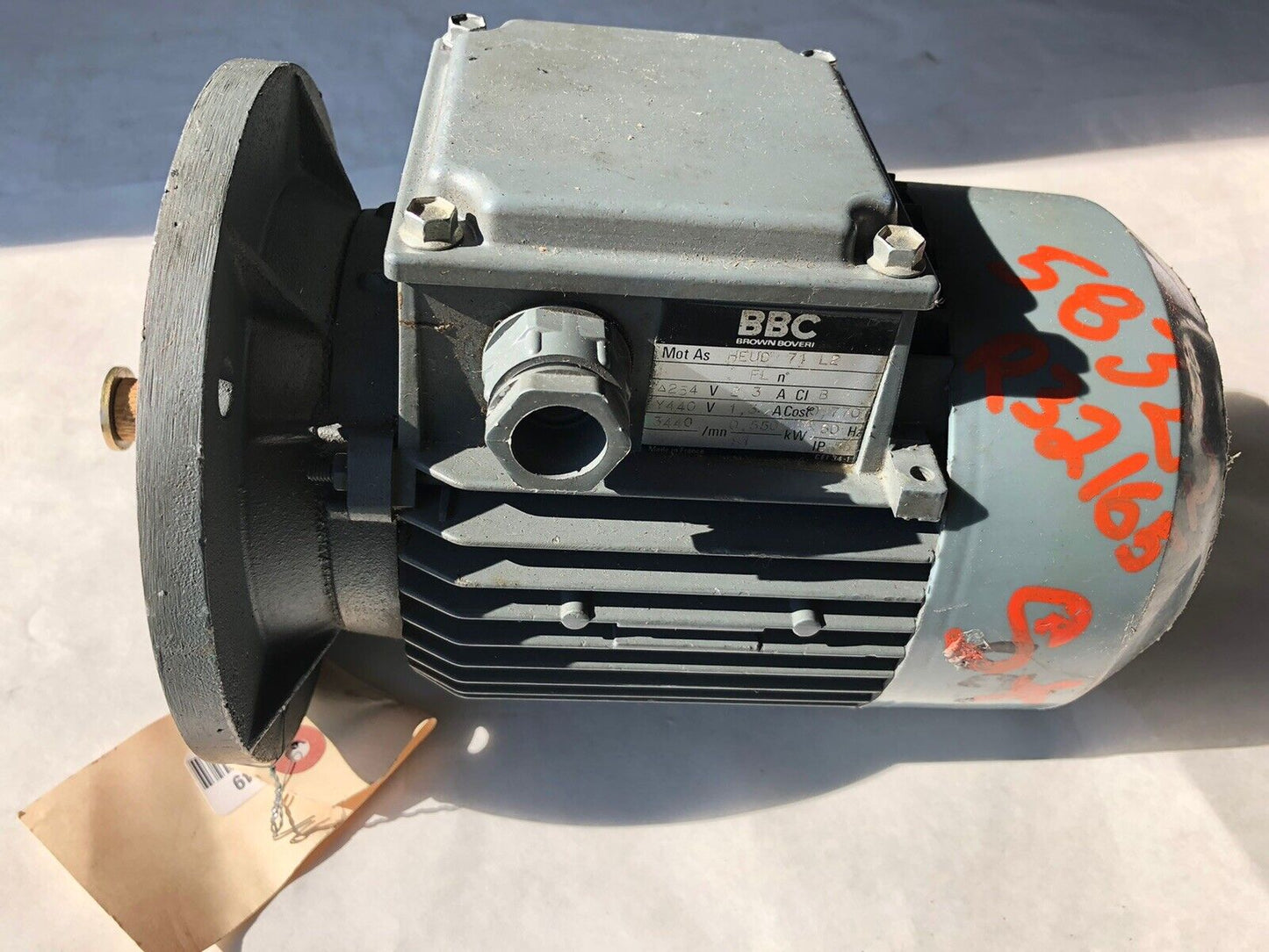 Bbc Heuc 71 L2,Brown Boveri Heuc-71-L2 Ac Motor,220/440 Vac, .55 Kw, 3440 Rpm,Eg