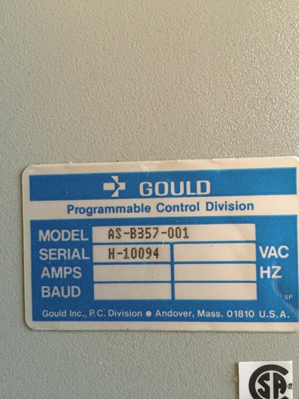 New Gould As-B357-001,Asg B357 24Vdc Input,Analog 24Vac 4-20Ma 1-5Vdc Tru-Hi,Ee