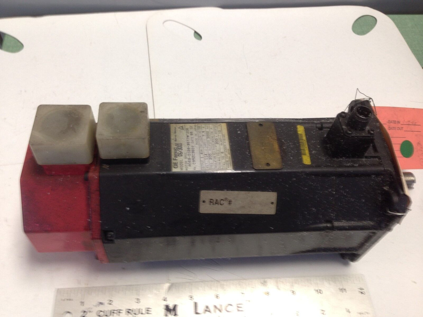 Ge Fanuc A06b-0128-B677#F208,6/3000,Ac Servo Motor,3Ph,114V,Rpm 3000,Td