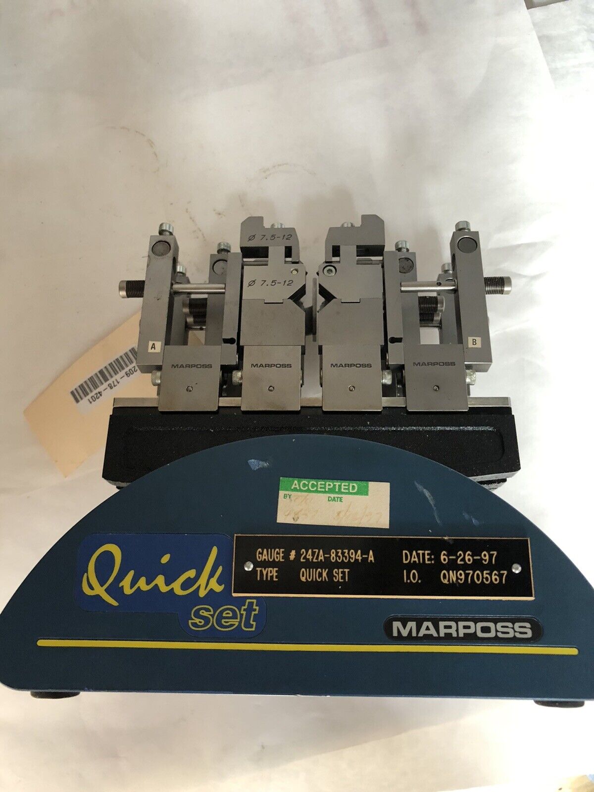 Marposs Quick Set 24Za-83394-A,Qn970567,Q7.5-12,Q 7.5-12 (W/O 8 Lvdt Probes),Dd