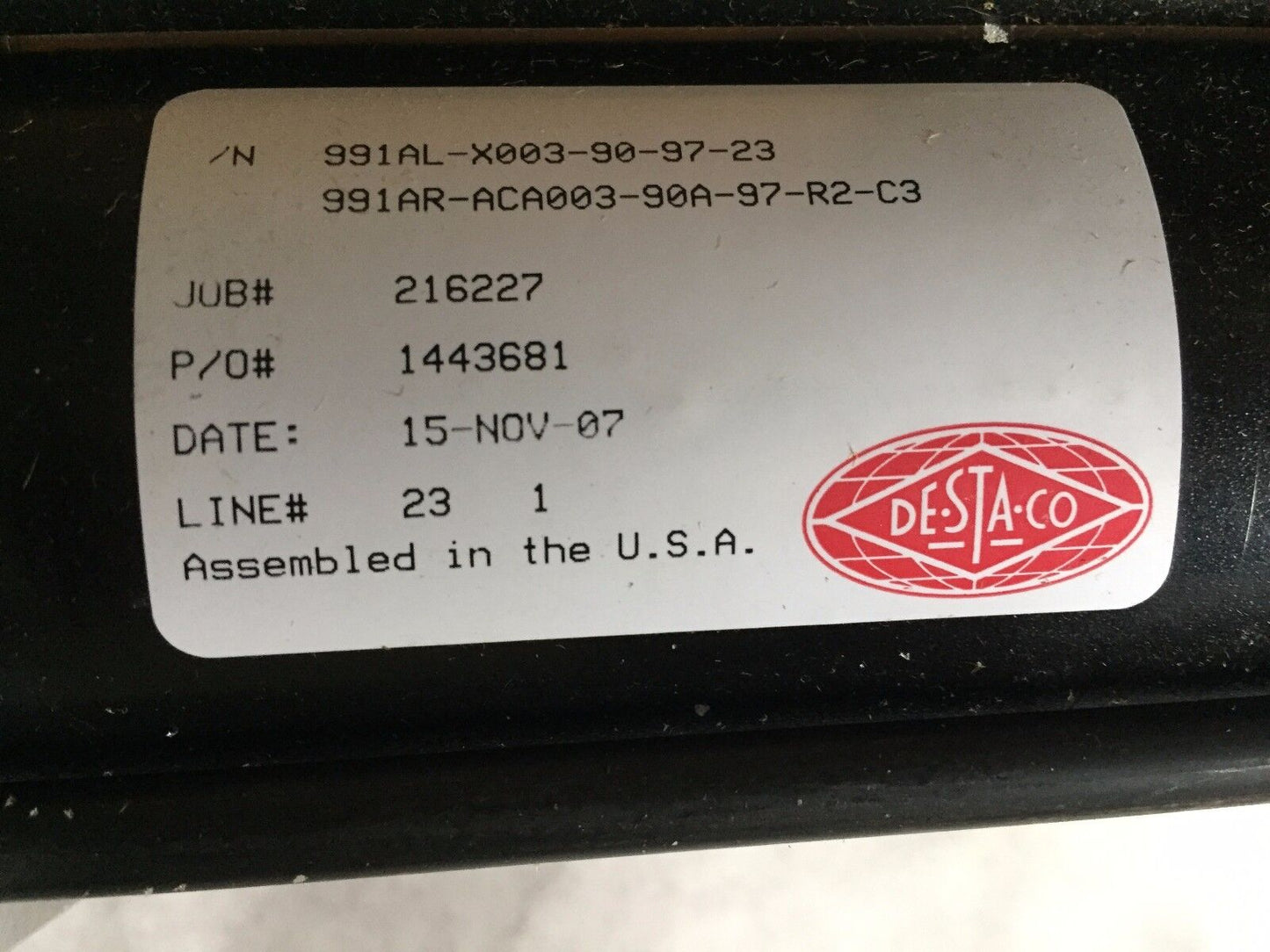 New Destaco 991Al-X003-90-97-23,Aca003,1025 Probe Pneumatic Actuator,3/8' Npt,Al