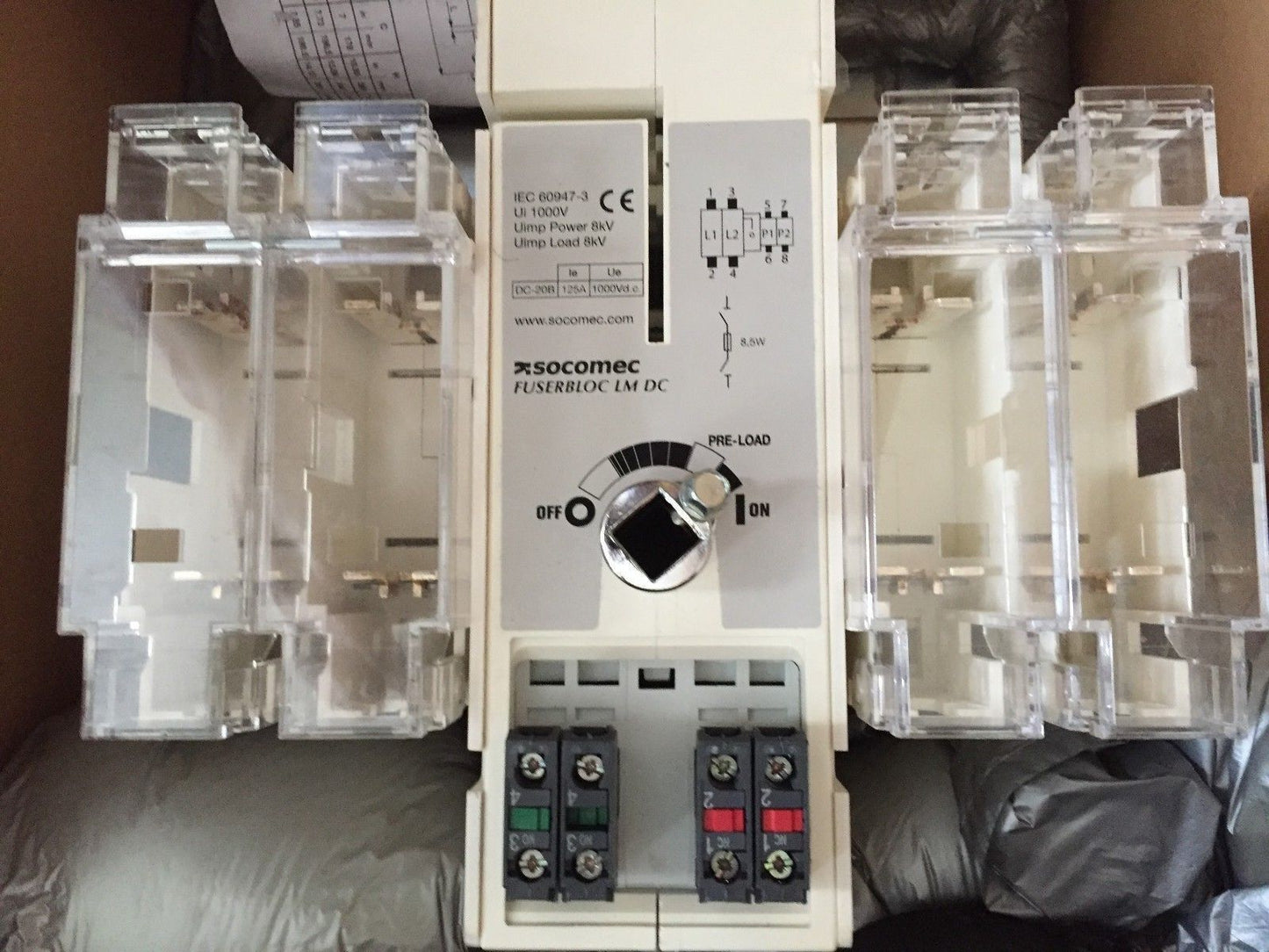 Socomec 38Dr 2012,Fuserbloc Lm Dc,Iec 60947-3 General Switch 125A,Ui 1000Vdc,Fm