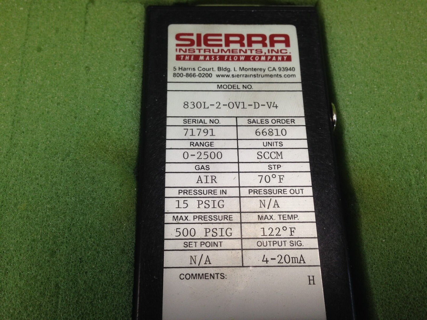 New Sierra 830L-2-Ov1-D-V4 Mass Flow Sensor 830L-2-0V1-D-V4,830L-2-0V1-D-V4,Db