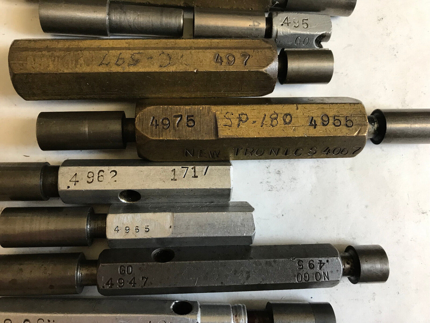 Lot The Pipe Machinery Go No Go Plug Gage,.495,.498,.499,.4975,.3955,.500,Et
