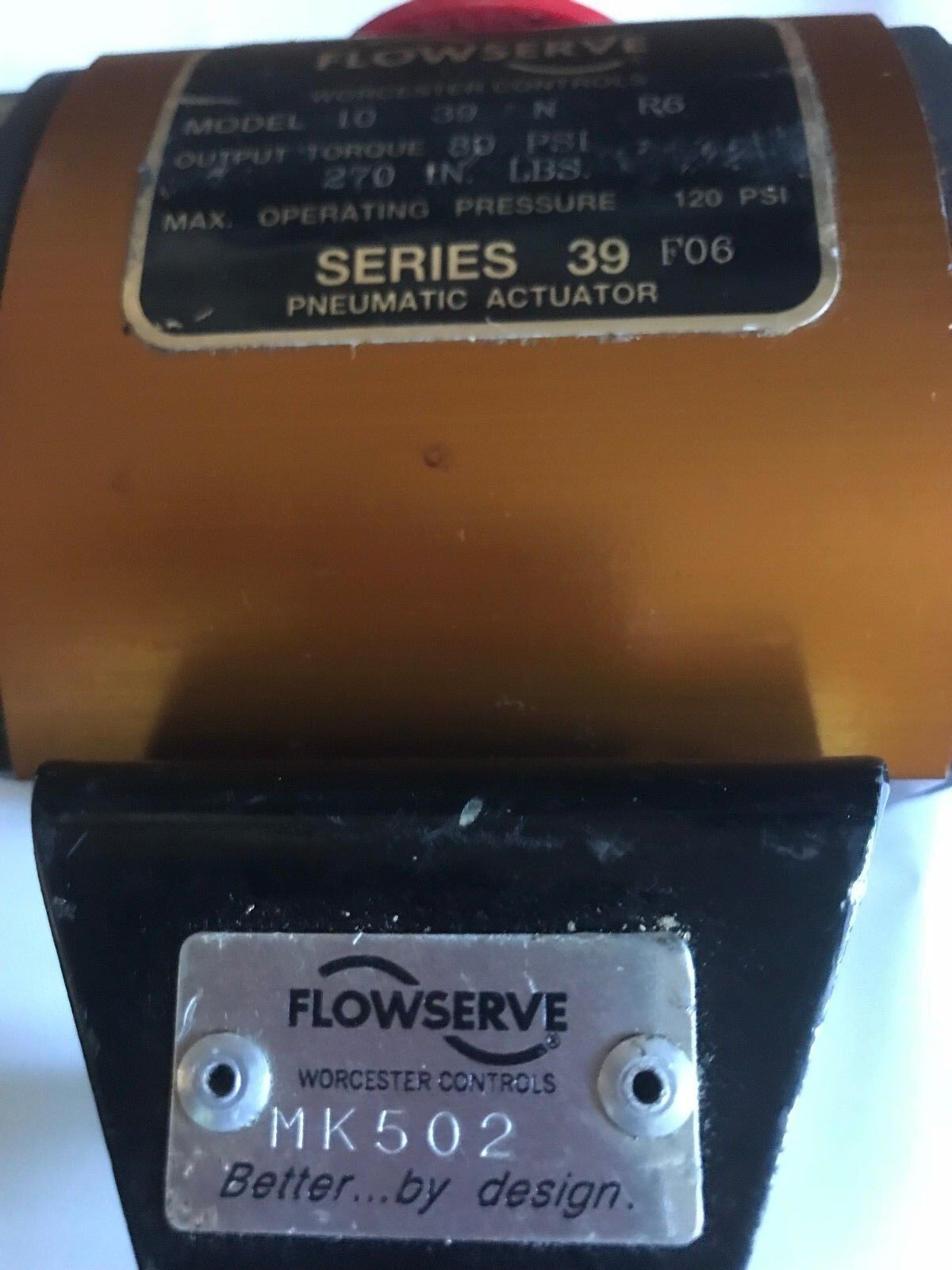 New Flowserve 10 39 N R6 Pneumatic Actuator,120-Psi,1" Npt,Mk502,Series 39,Ef