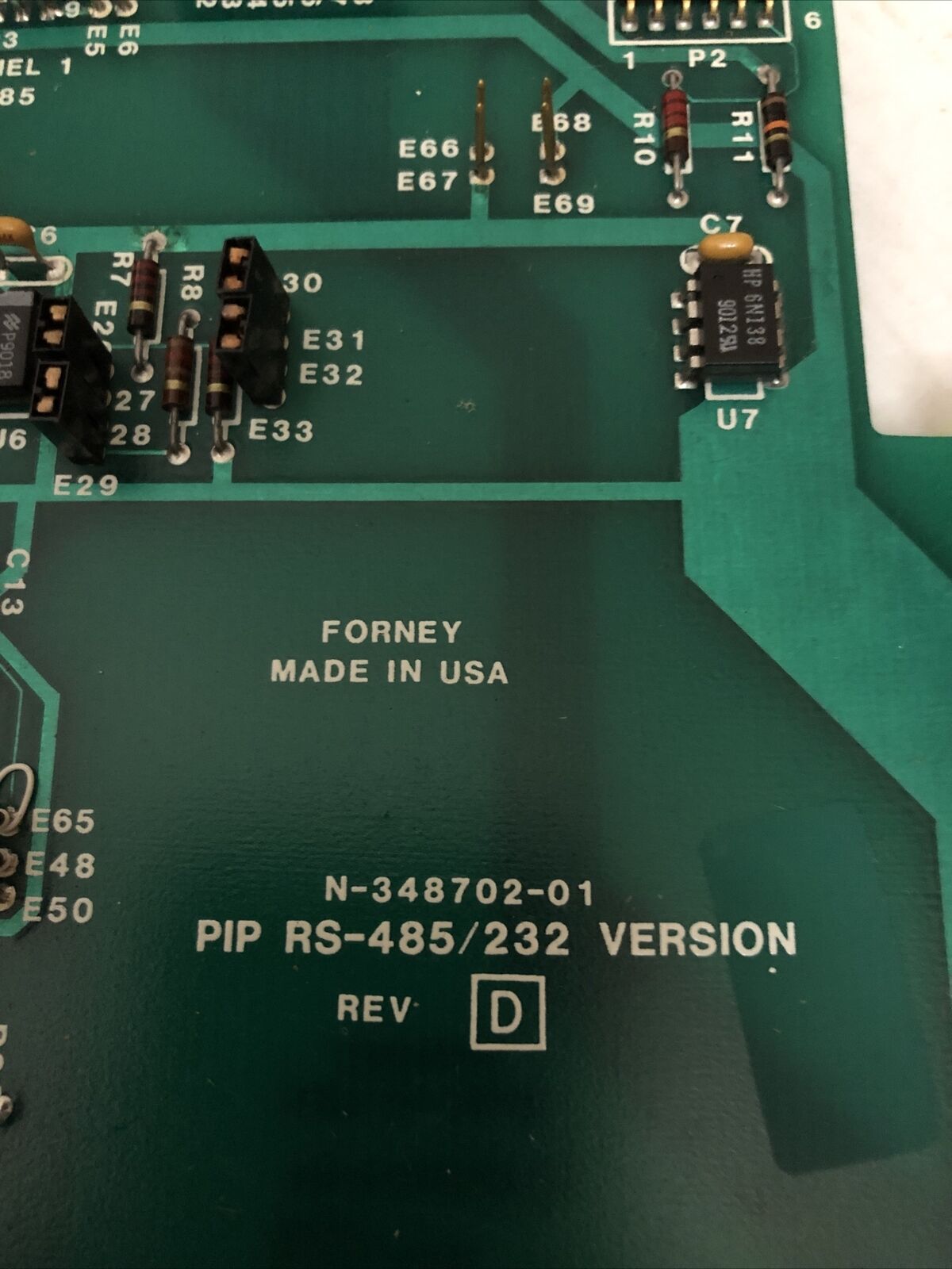 Forney N-348702-01,16988,Pip Rs-485/232,D-348701-01 Pcb Board,Ed,Cz,De