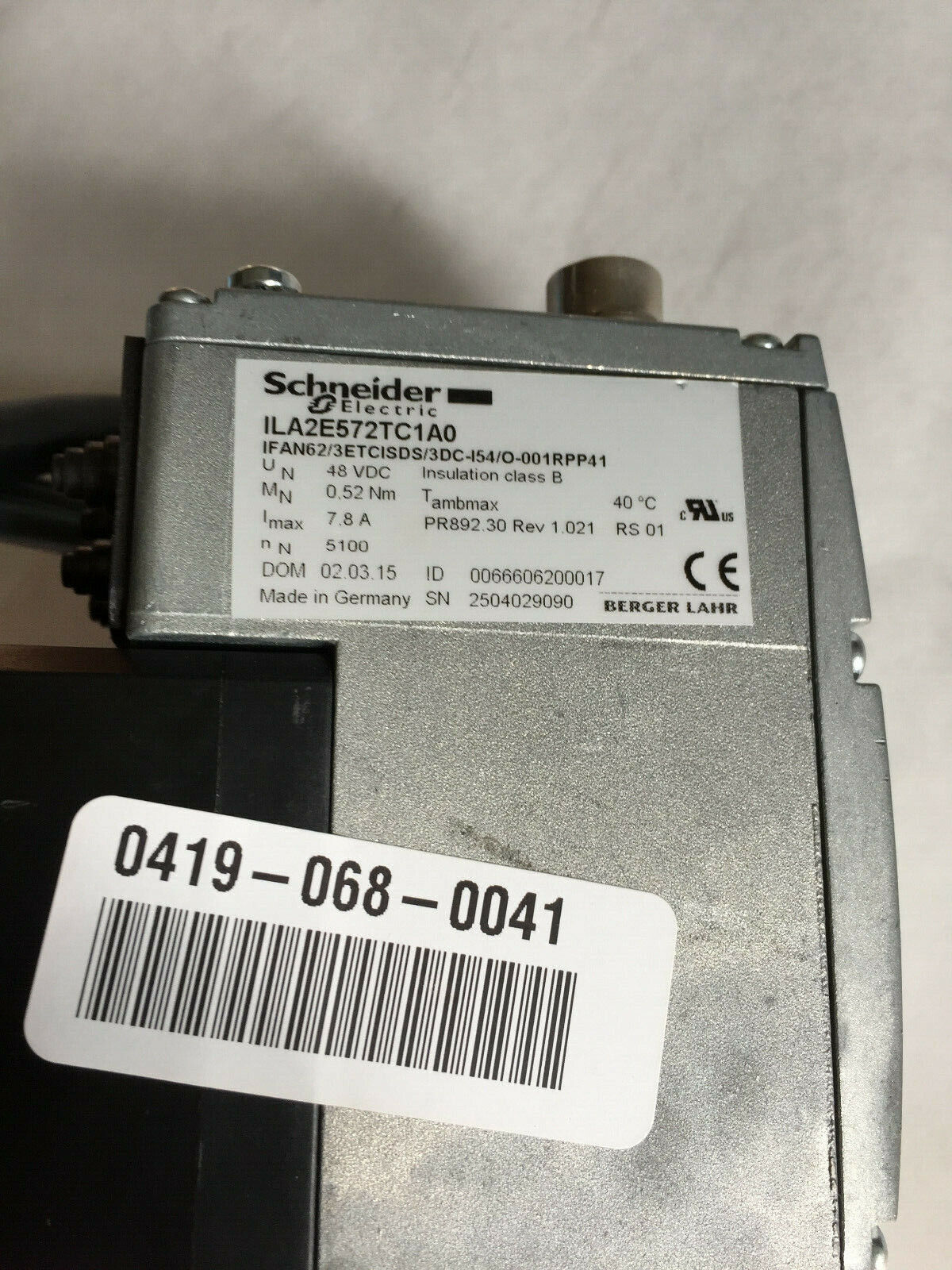 Schneider Electric Ila2e572tc1a0,2175423-1 Ila Servo Motor Gbx060040k,Sl