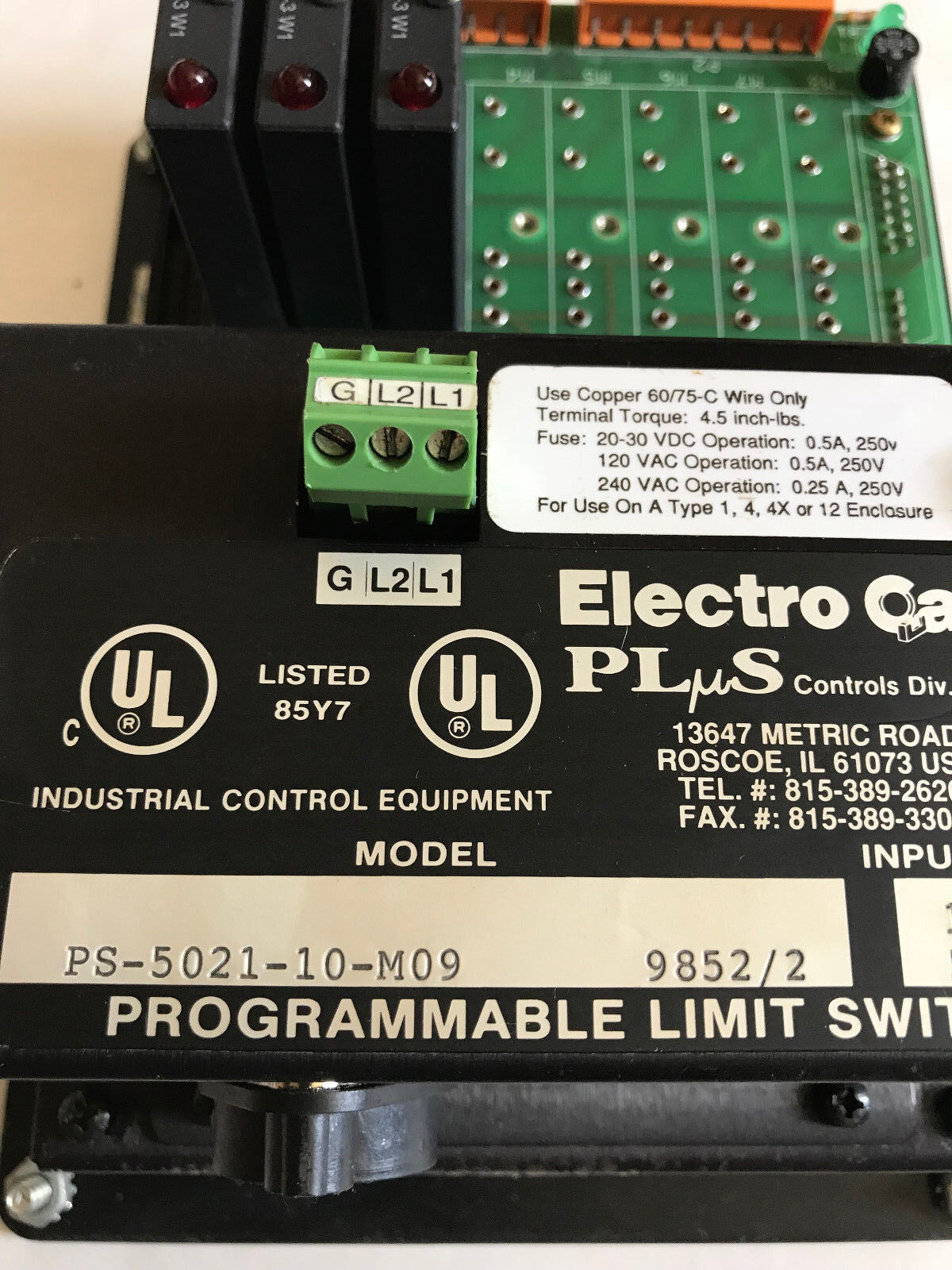Electro Cam Ps-5021-10-M09 Programmable Limit Switch Plus 5000 Series,Ps-5021,Ah