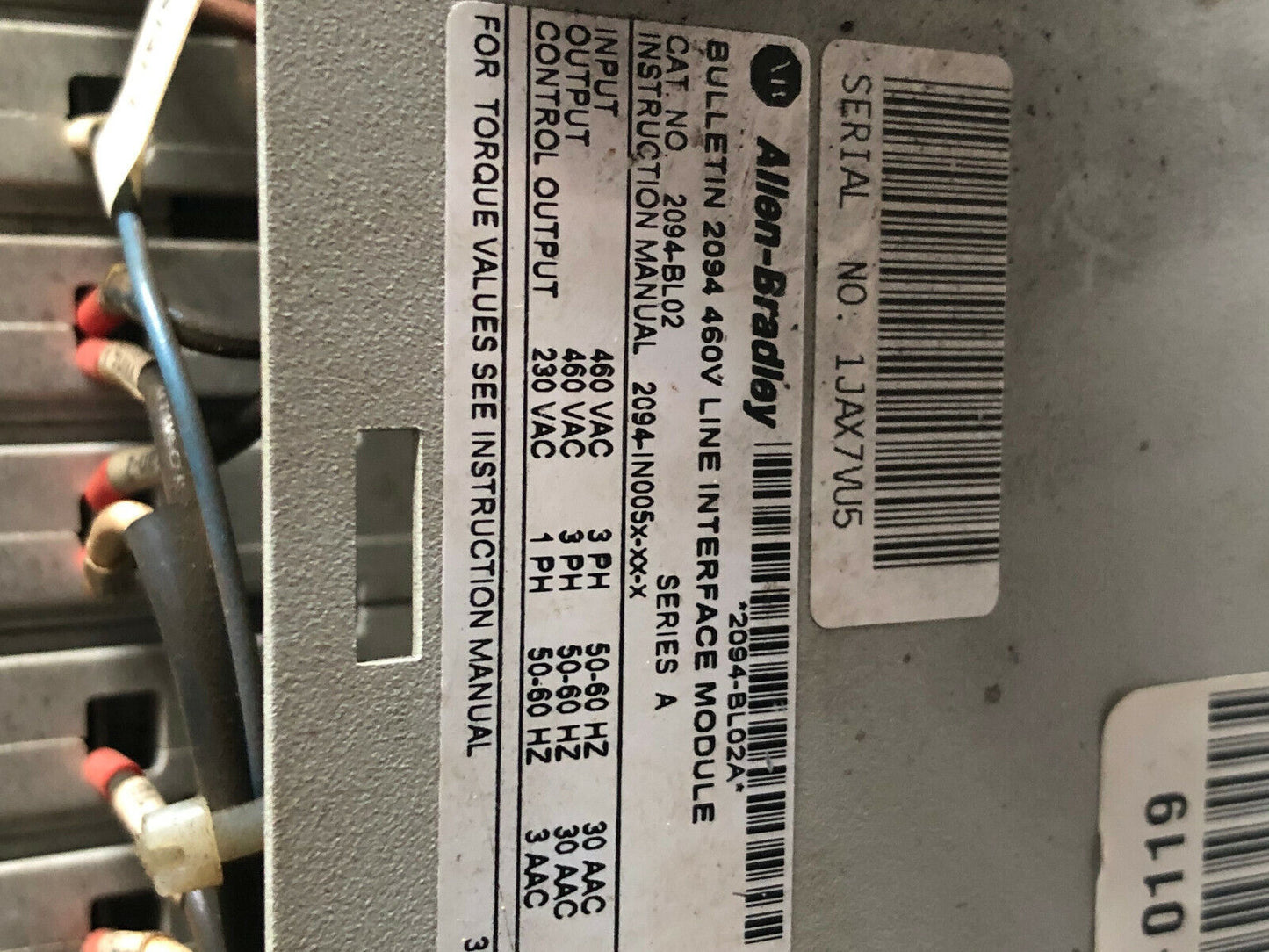 Allen Bradley 2094-Bl02,2094 Line Interface Module, 3-Phase, 460 V, 30 A,Tl