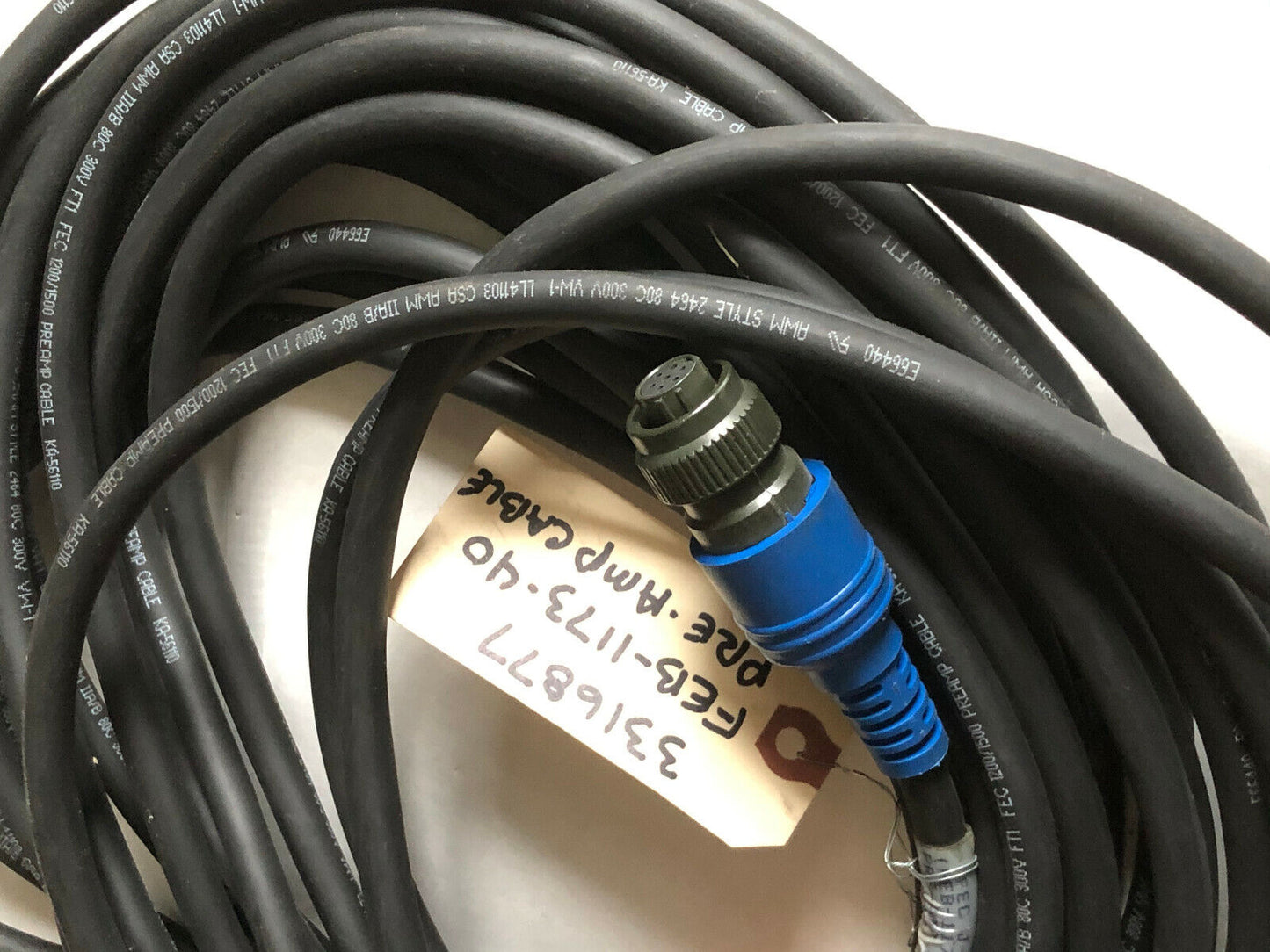 Robotic Fec J-22067,Feb-1173-40Ft Pre-Amp Assem Encoder Servo Spare Calble,Dk