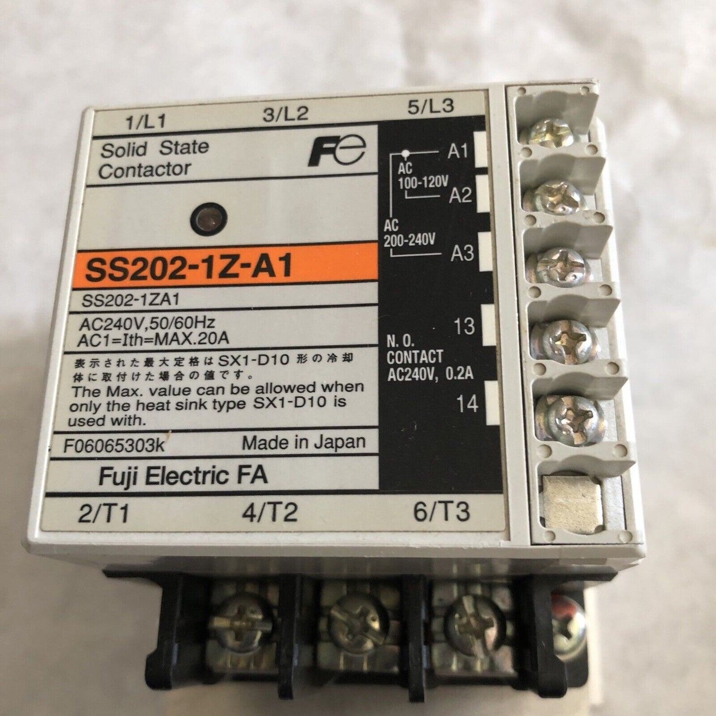 New Fuji Ss202-1Z-A1 Solid State Contactor Heat Sink Sx1-D10 ,Ed