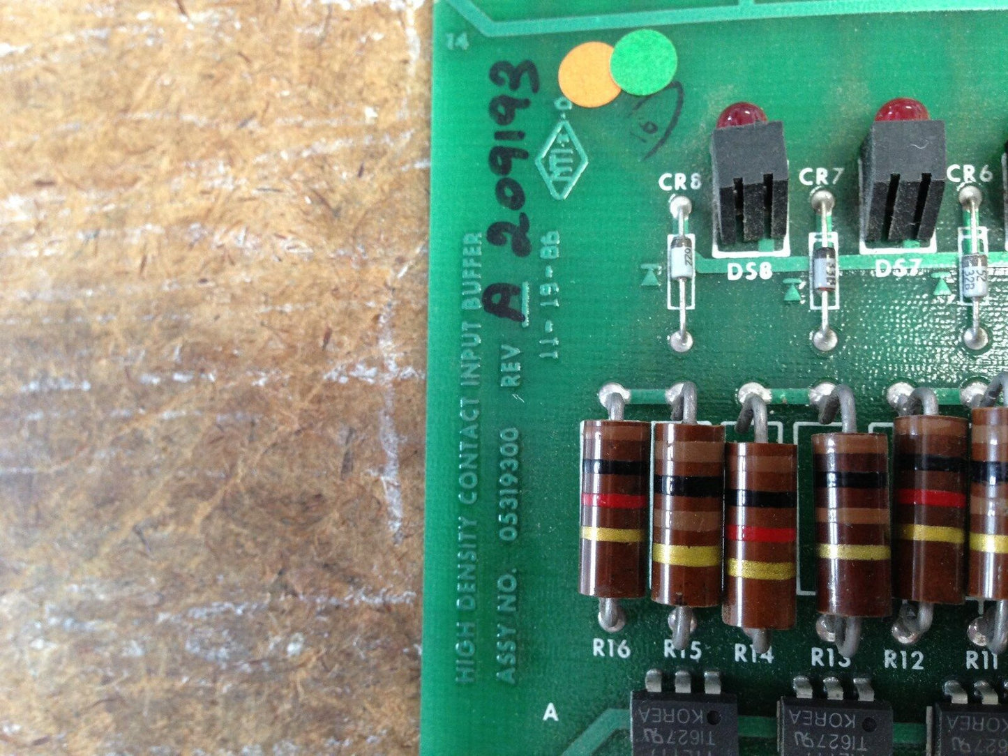 Measurex Pcb Module Assy No 05319300 Rev A High Density Contact Input Buffer