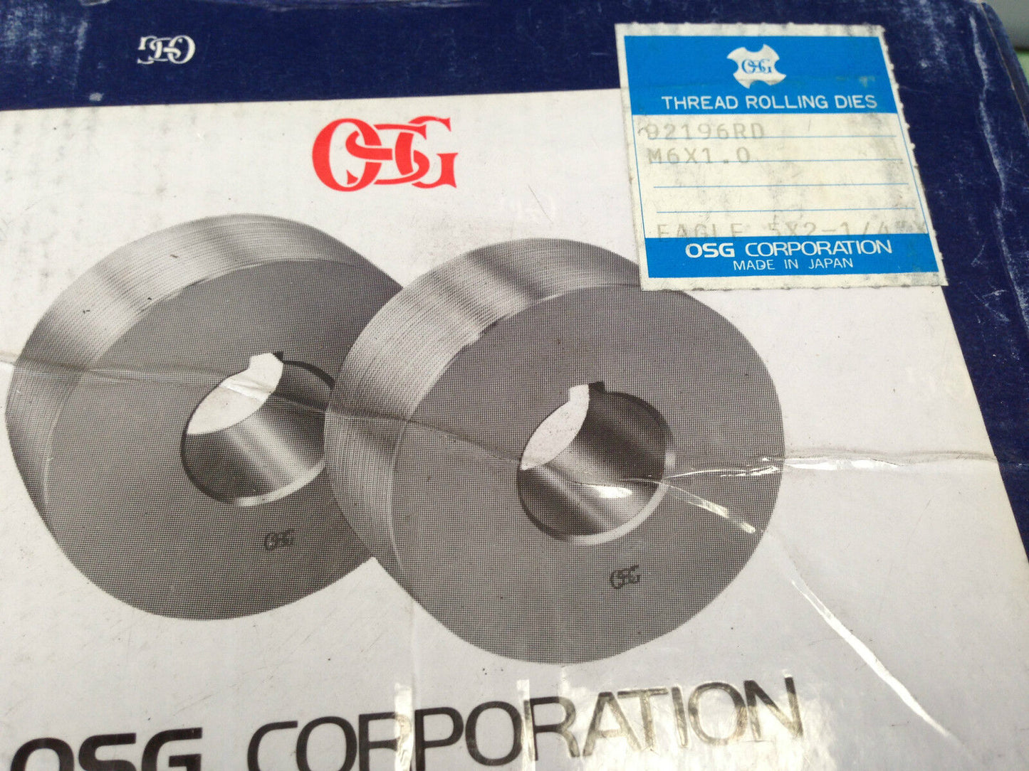 Osg Rcd92196 Eagle Recision Thred Rolling Die M6 X 1.0,5 X 2-1/4" Start-30,Tk