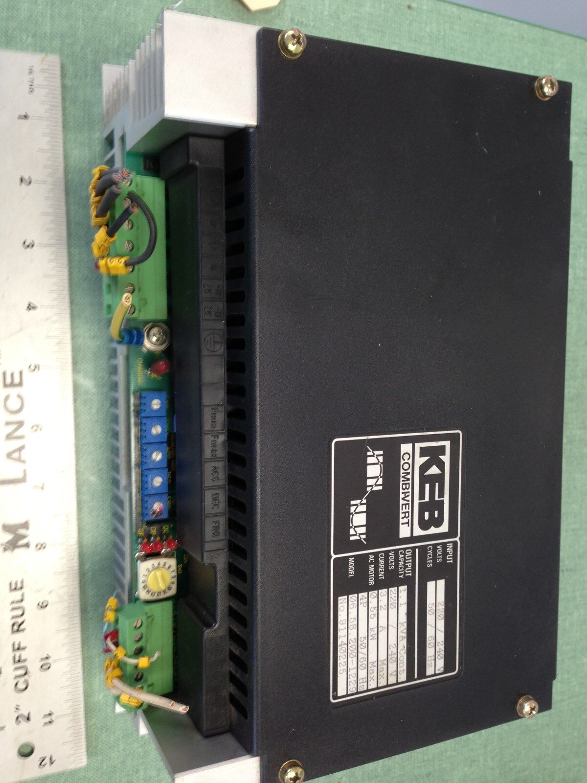 Keb Combivert Inverter/Drive 91140225, 5-Phase,220/240V,0.55Kw,06.58.200-1229,Tk